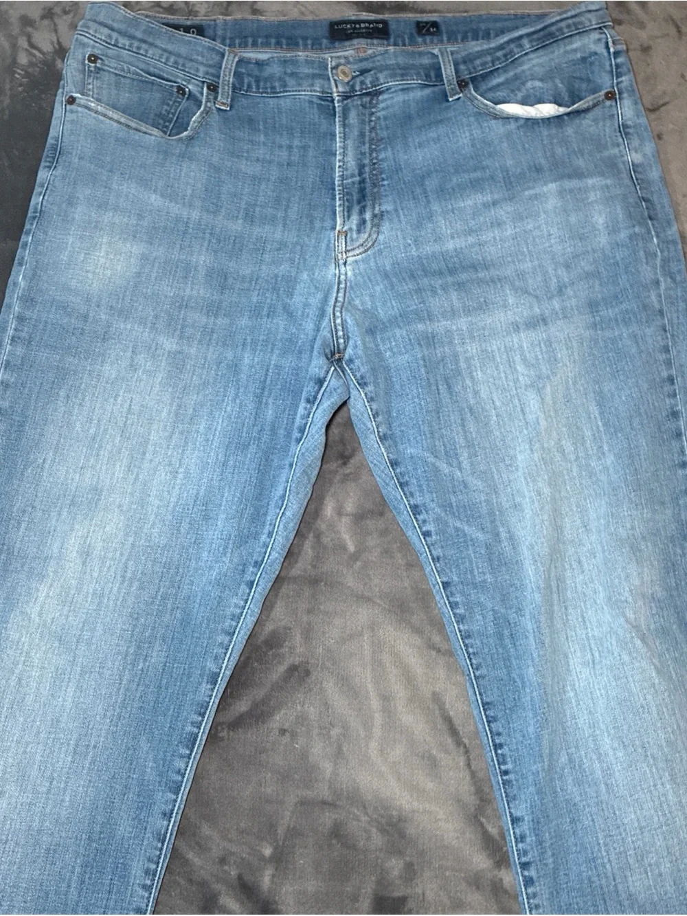 Lucky Brand 410 Athletic Slim Jeans Mens 38x34 Blue Medium Wash Stretch Denim